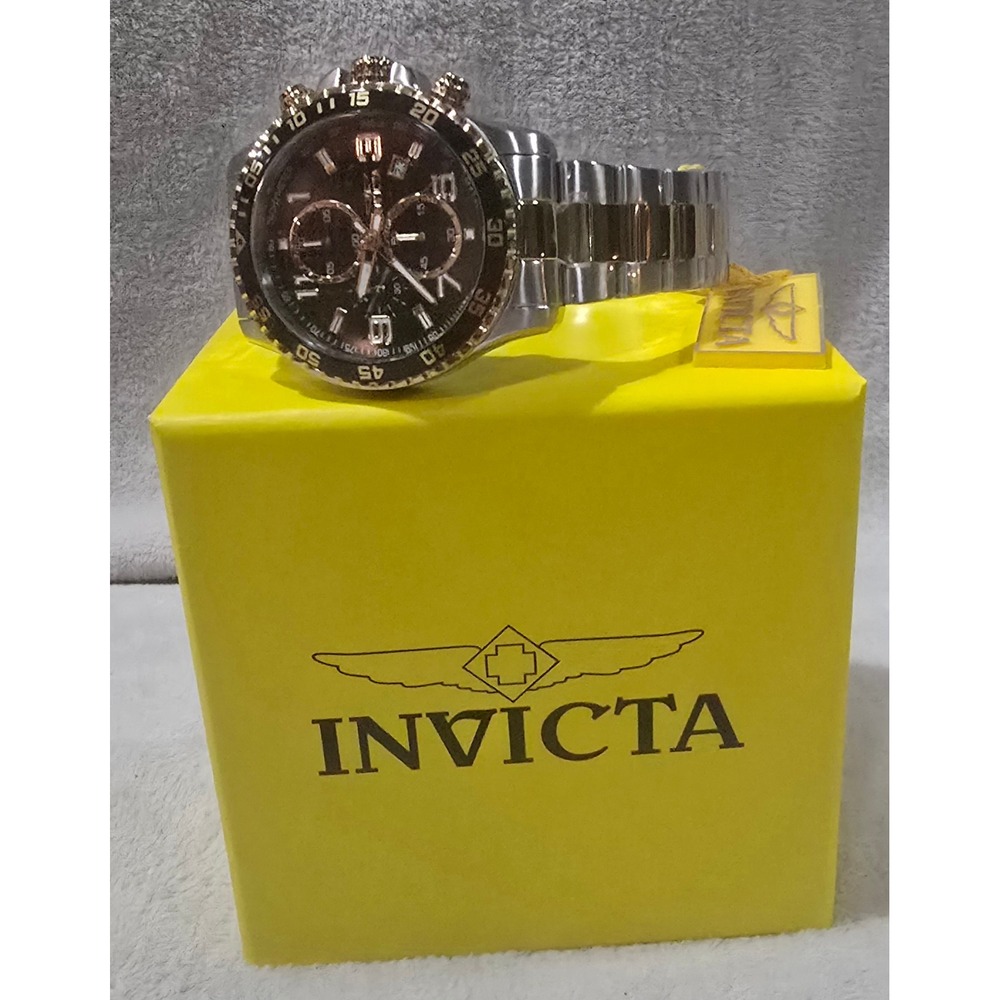 SOLD Invicta Specialty Chronograph Date Quartz Black Dial Men's Watch Gold 45mm